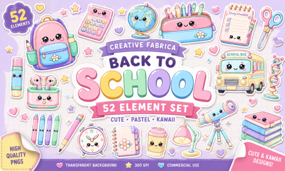 Download Back to School Kawaii Clipart Bundle - Premium Resources